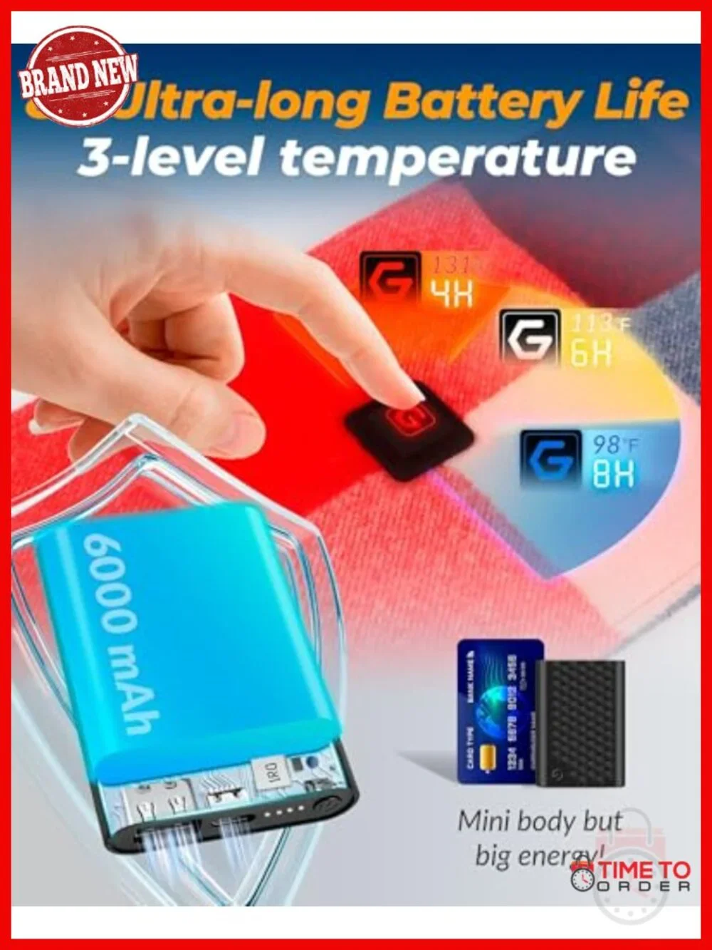 Heated Scarf with 6000mAh Battery Pack, Cashmere-Like, 3 Temperature Settings